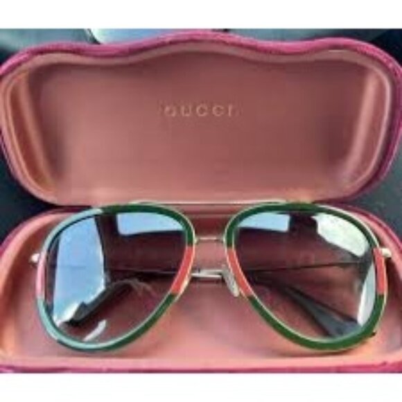 GUCCI AVIATOR STYLE SUNGLASSES GG0062S 003 57O17-140 Comes with case & silk bag - Picture 1 of 11